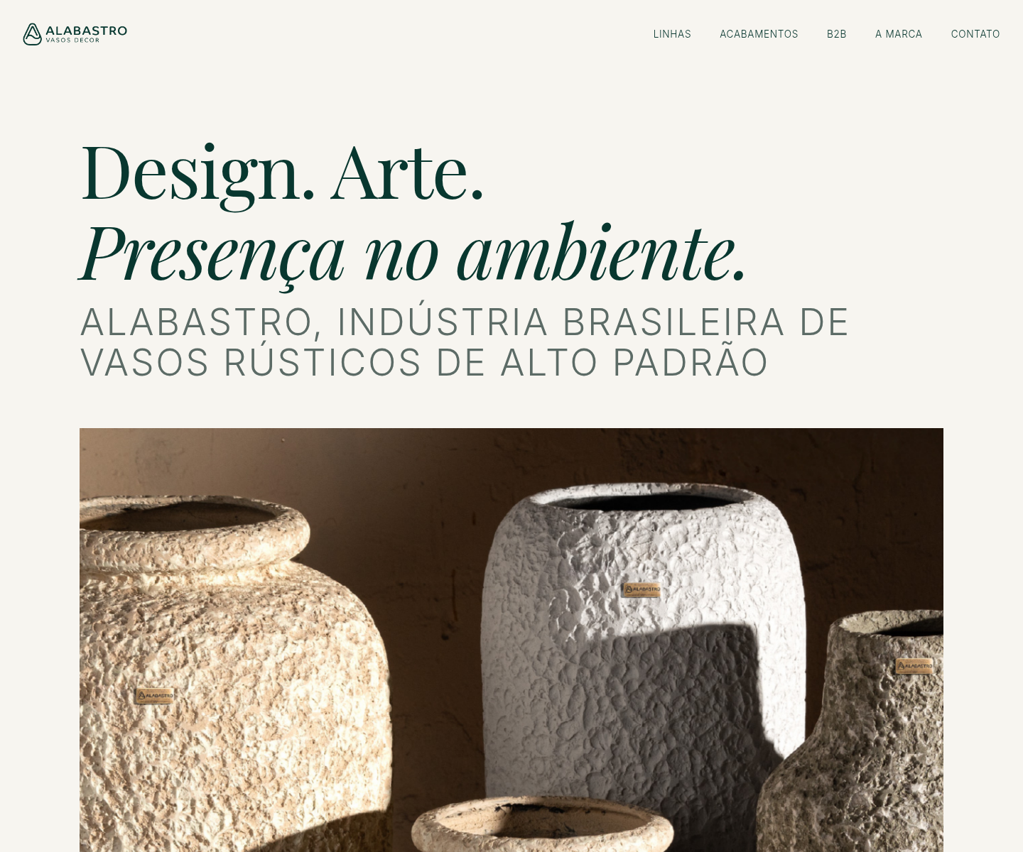 Print da home do site Alabastro Vasos
